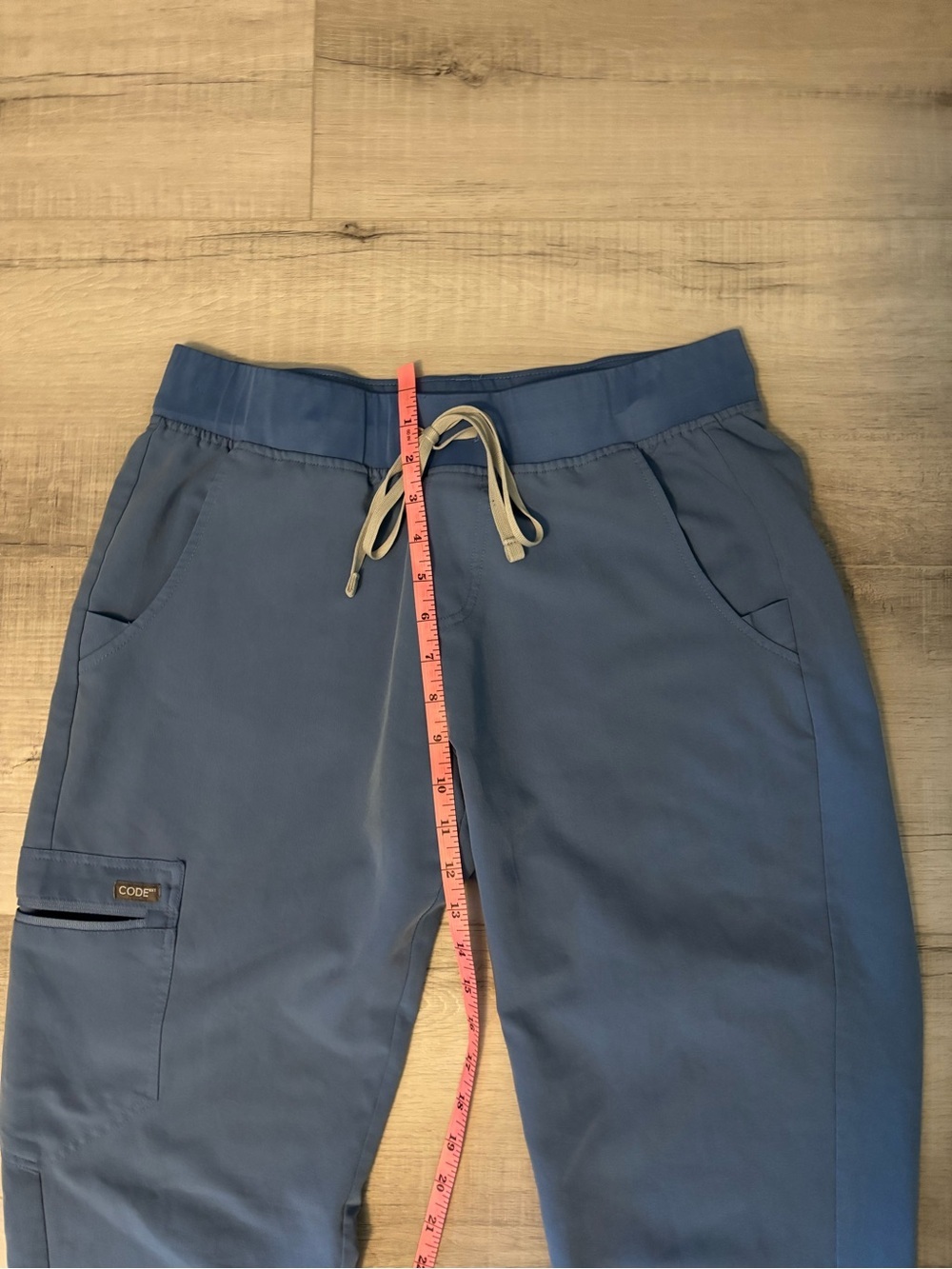 Code Happy Jogger Scrub Pants Women’s Medium Blue Stretch Medical Uniform - Picture 8 of 10